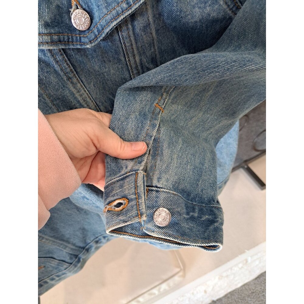Vintage International Denim Jacket X-Large USA Cotton Embroidered Semi Trucker - Picture 7 of 13